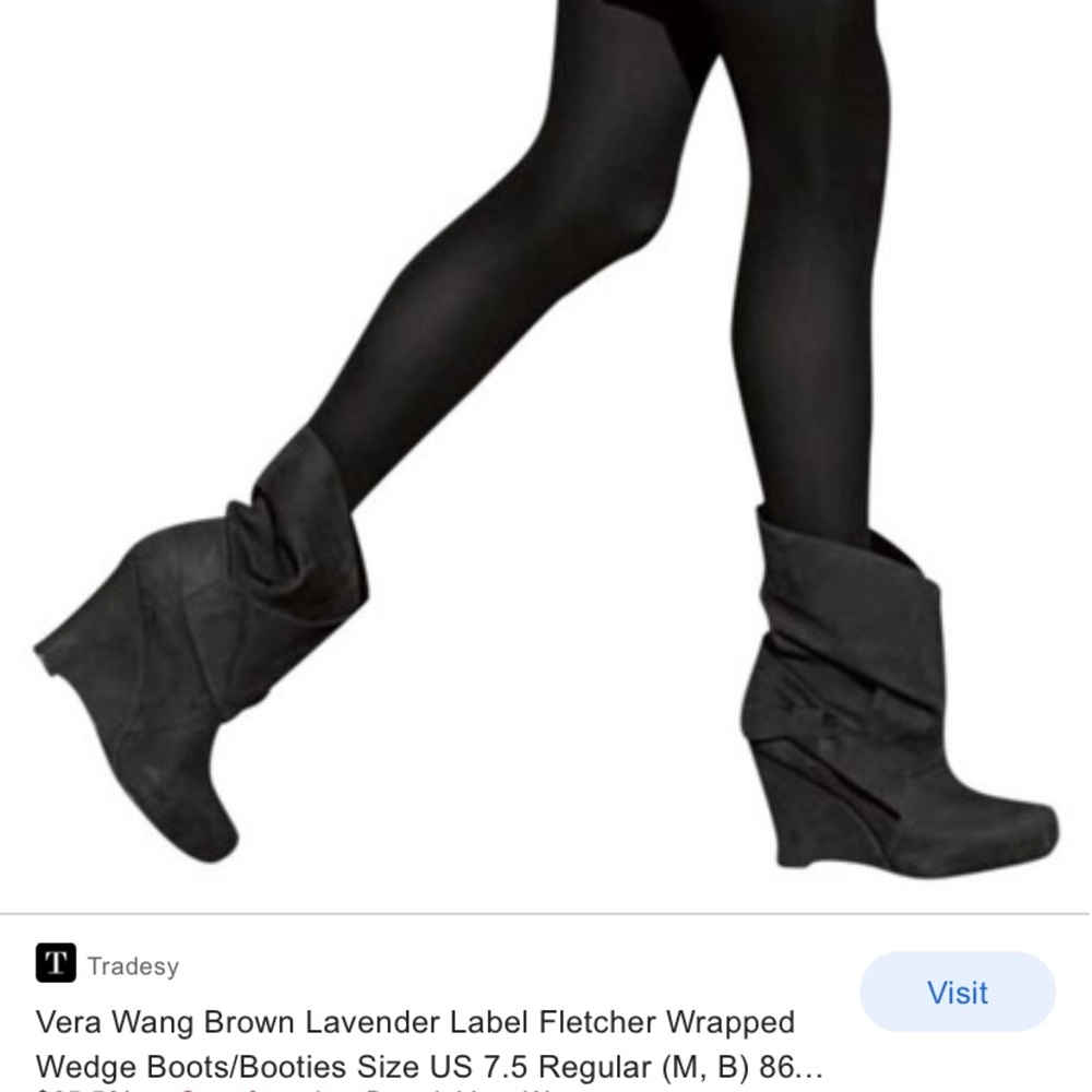 Vera Wang Suede Wedge Boots